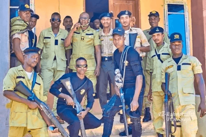 Members of Katsina Community Watch Corps alongside vigilantes. (Source: Bakastine)